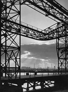 Industrial harbor view, 1920s